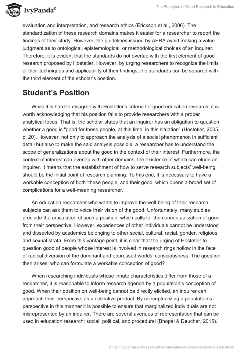 The Principles of Good Research in Education. Page 4