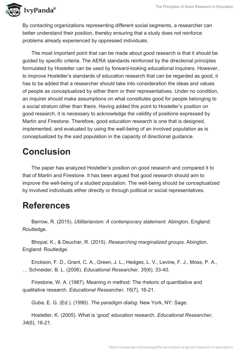 The Principles of Good Research in Education. Page 5