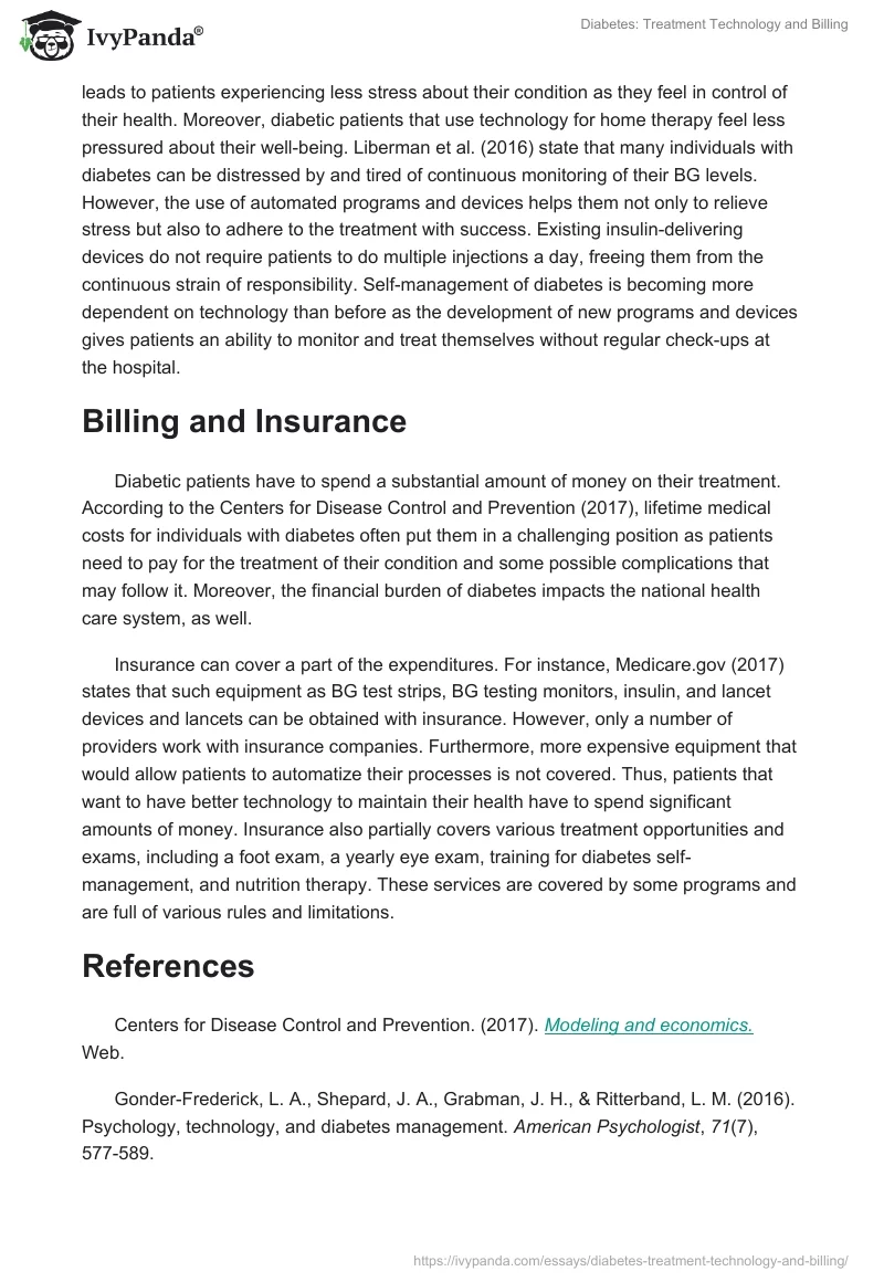 Diabetes: Treatment Technology and Billing. Page 2