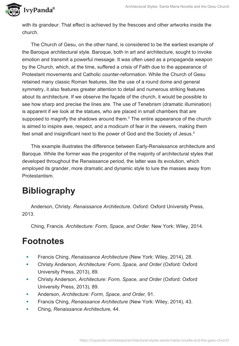 Architectural Styles: Santa Maria Novella and the Gesu Church. Page 2