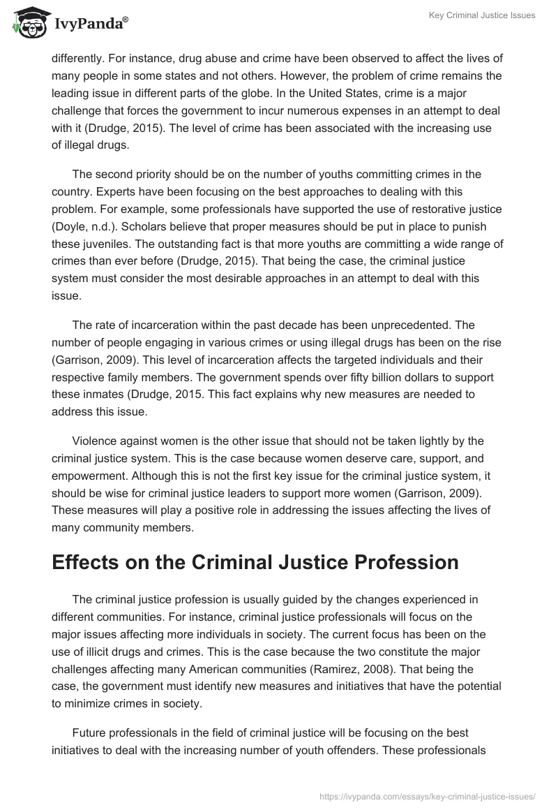 Key Criminal Justice Issues. Page 2