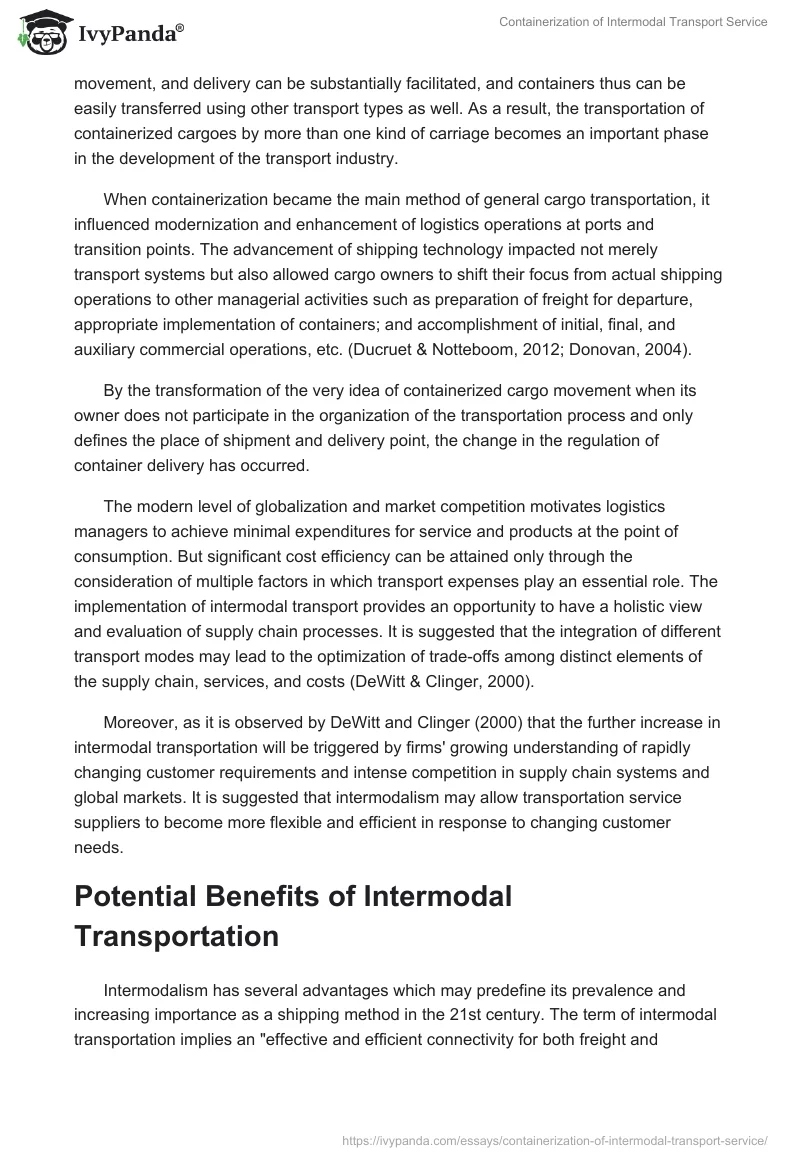 Containerization of Intermodal Transport Service. Page 3