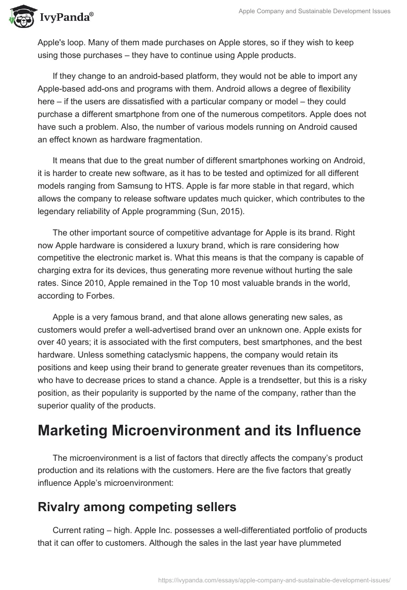 Apple Company and Sustainable Development Issues. Page 3