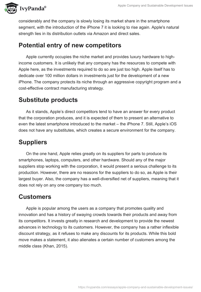 Apple Company and Sustainable Development Issues. Page 4