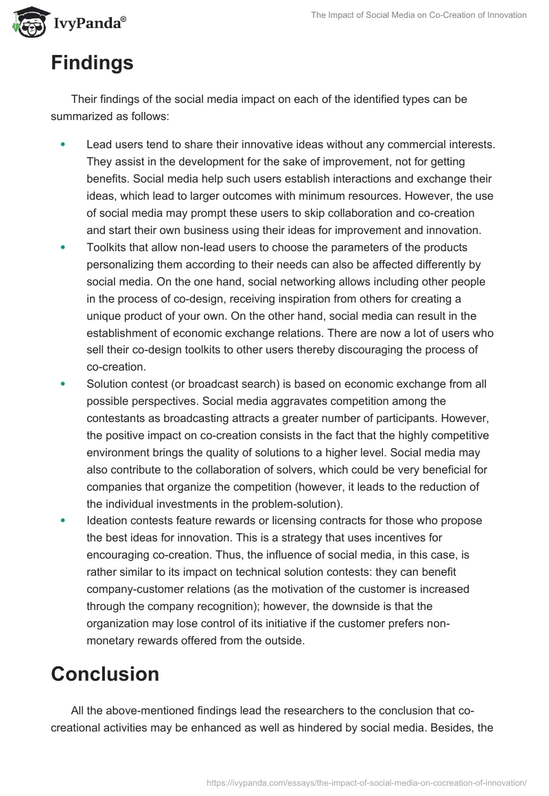 The Impact of Social Media on Co‐Creation of Innovation. Page 2