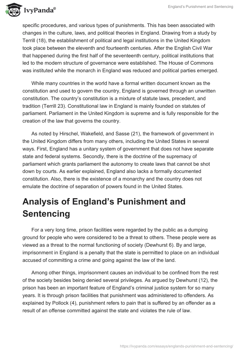 England’s Punishment and Sentencing. Page 2