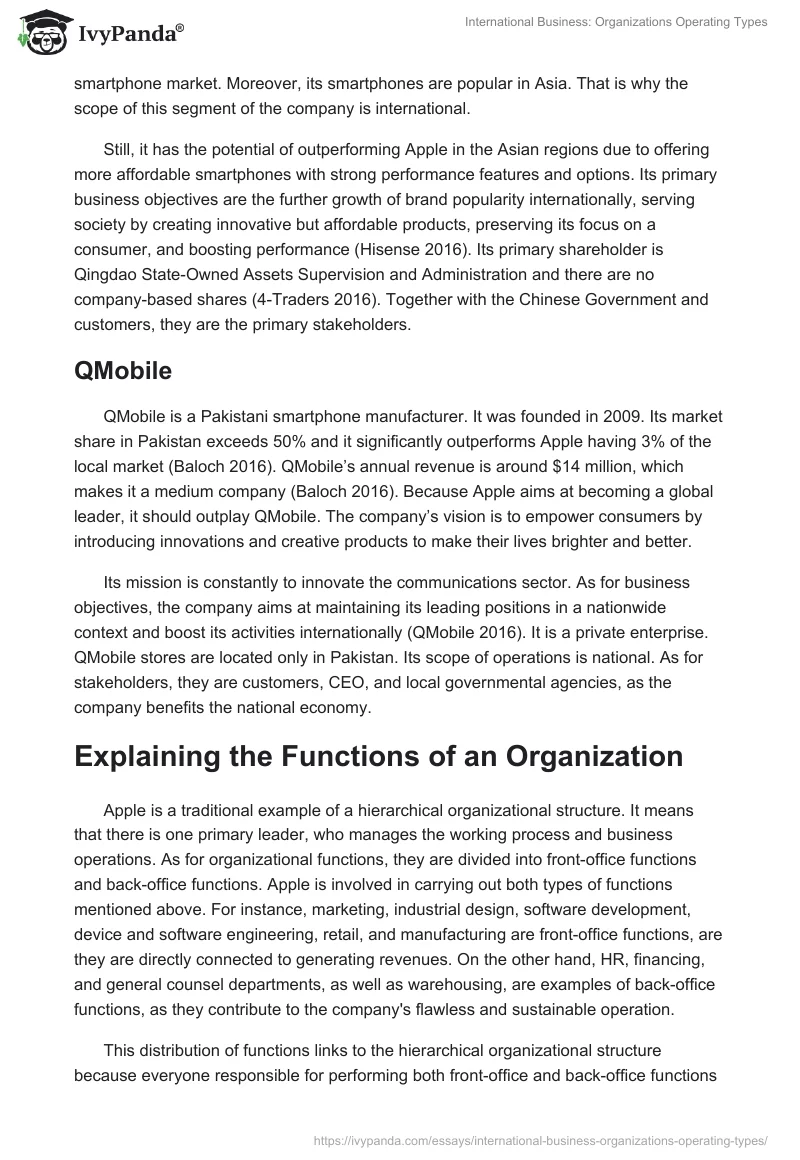 International Business: Organizations Operating Types. Page 5