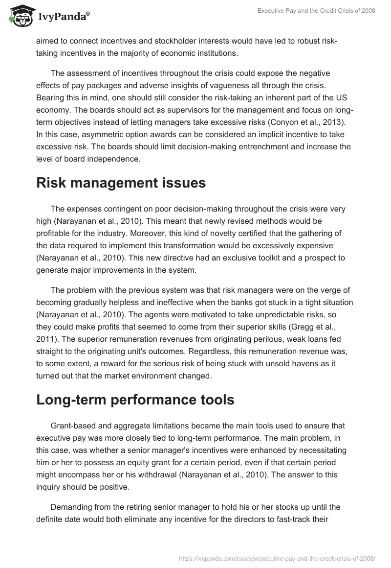 Executive Pay and the Credit Crisis of 2008. Page 2
