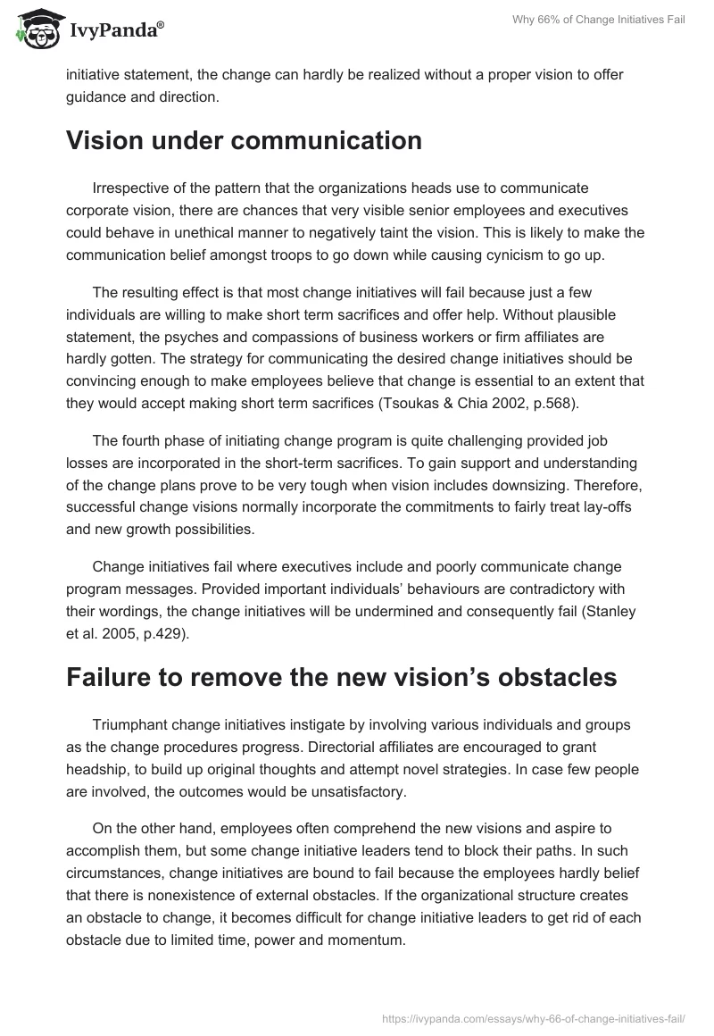 Why 66% of Change Initiatives Fail. Page 5