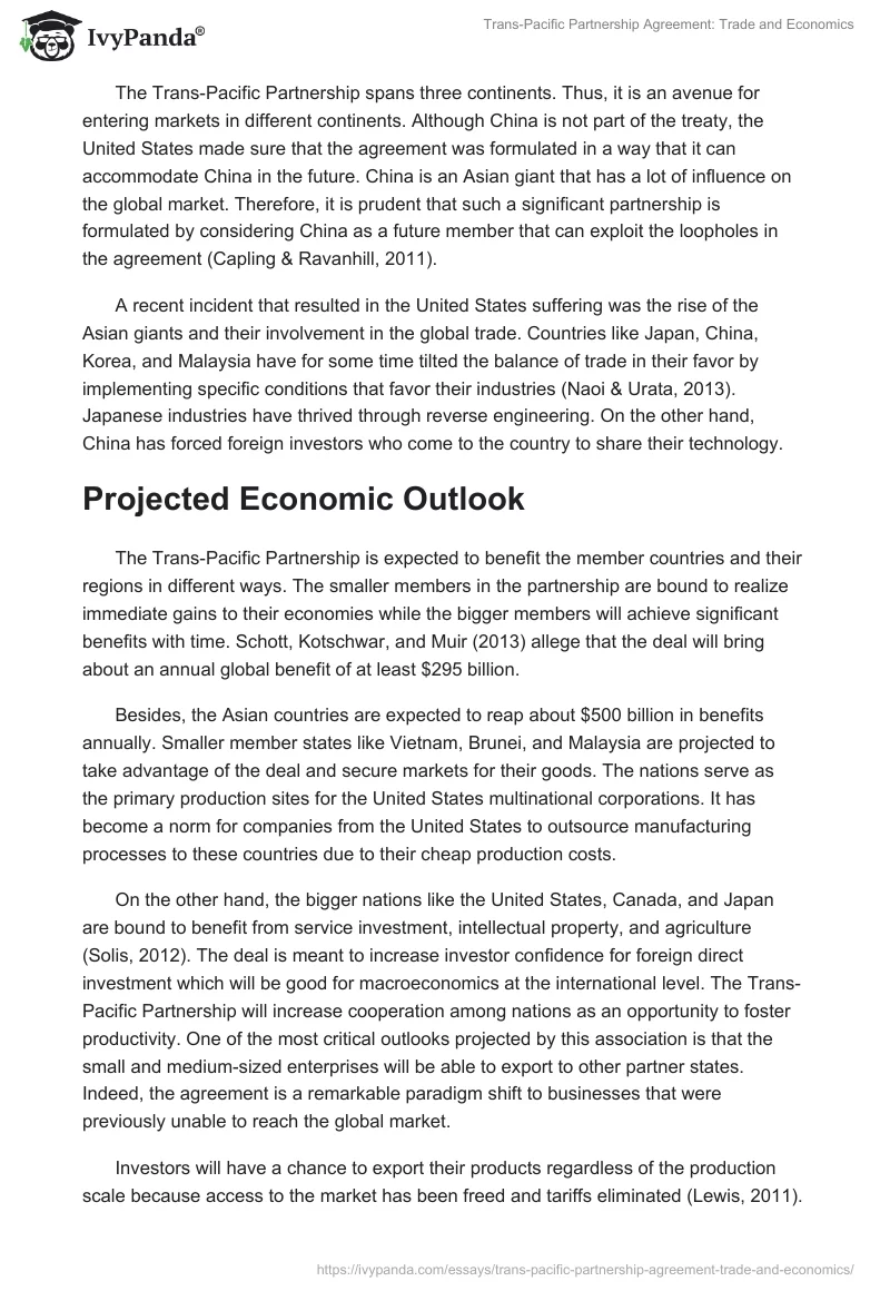 Trans-Pacific Partnership Agreement: Trade and Economics. Page 3