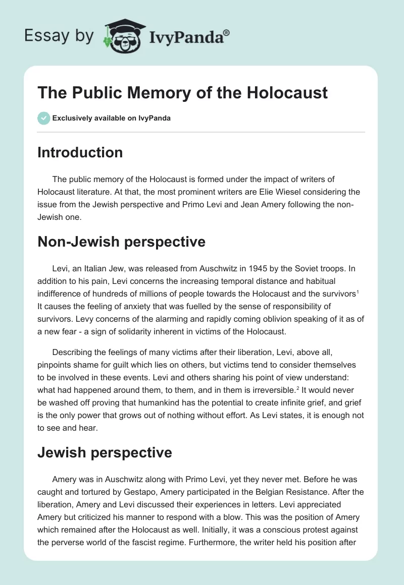 The Public Memory of the Holocaust. Page 1