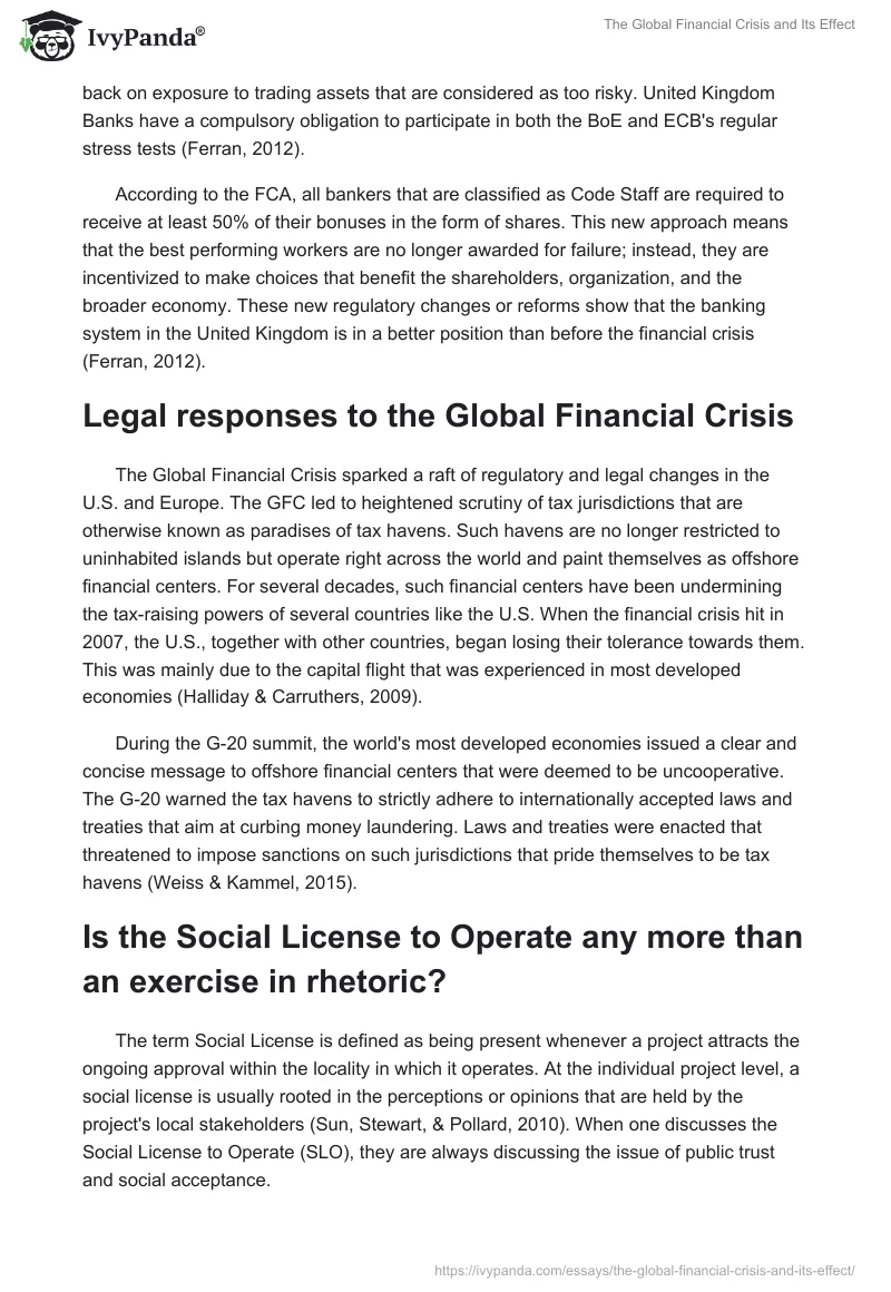 The Global Financial Crisis and Its Effect. Page 3
