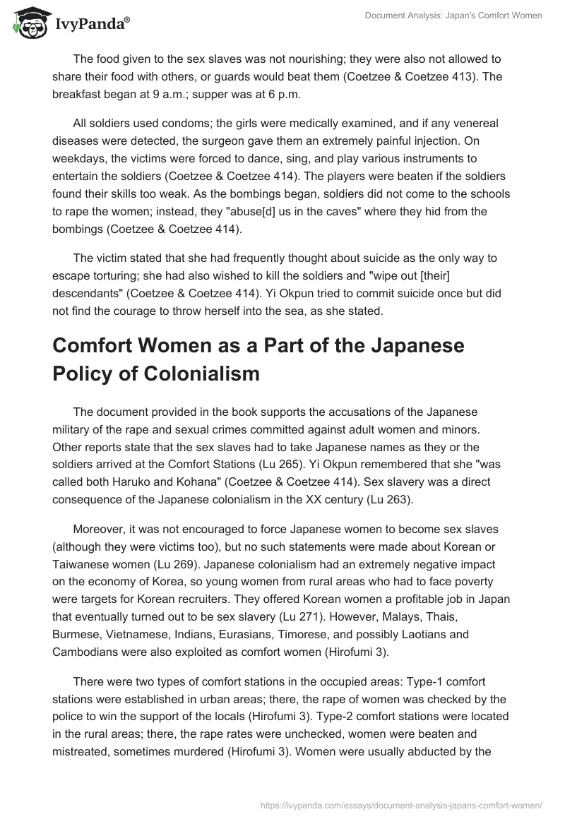 Document Analysis: Japan's Comfort Women. Page 2