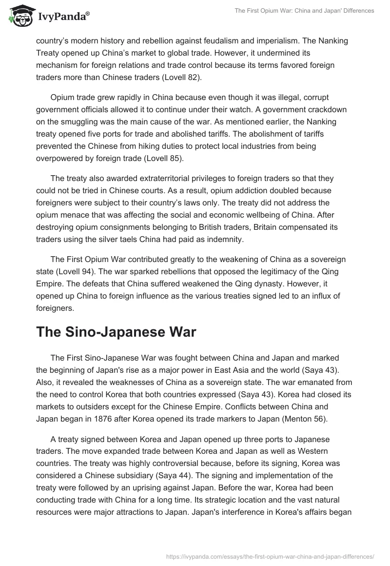 The First Opium War: China and Japan' Differences. Page 4