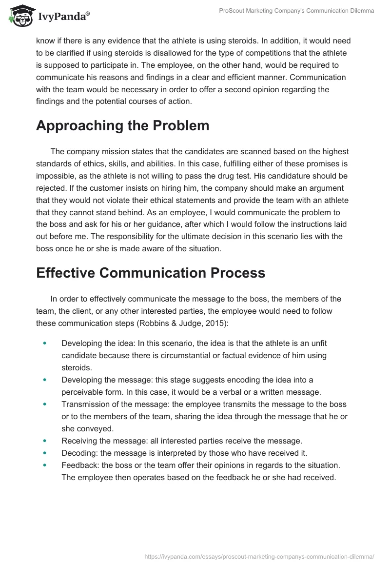 ProScout Marketing Company's Communication Dilemma. Page 2