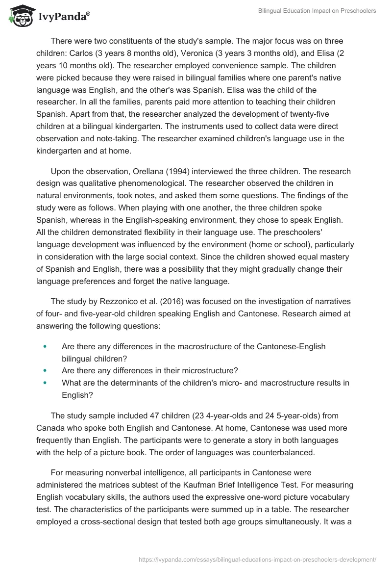 Bilingual Education Impact on Preschoolers. Page 4