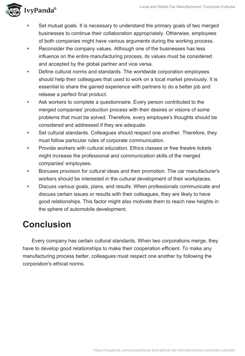 Local and Global Car Manufacturers' Corporate Cultures. Page 2