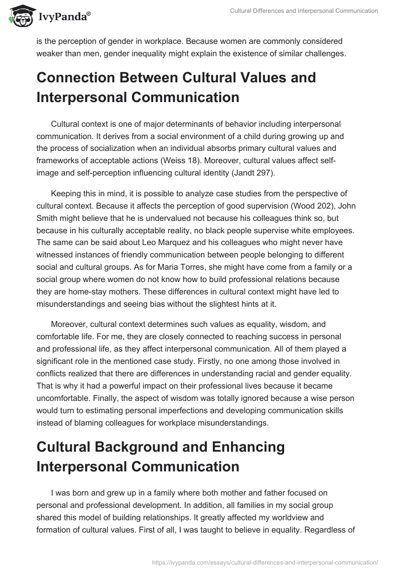 Cultural Differences and Interpersonal Communication. Page 2