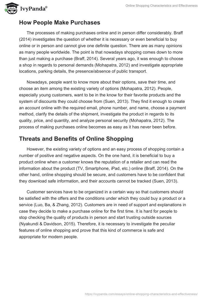 Online Shopping Characteristics and Effectiveness. Page 3
