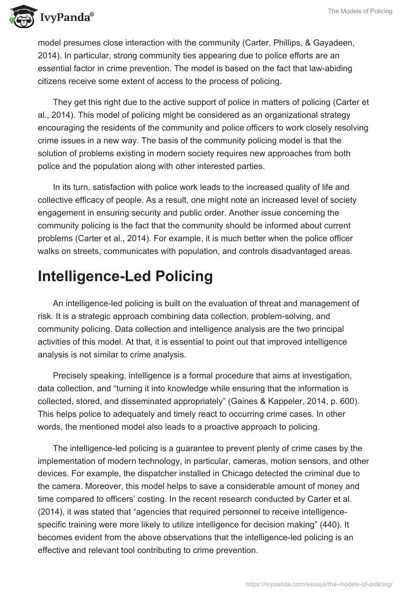 The Models of Policing. Page 2