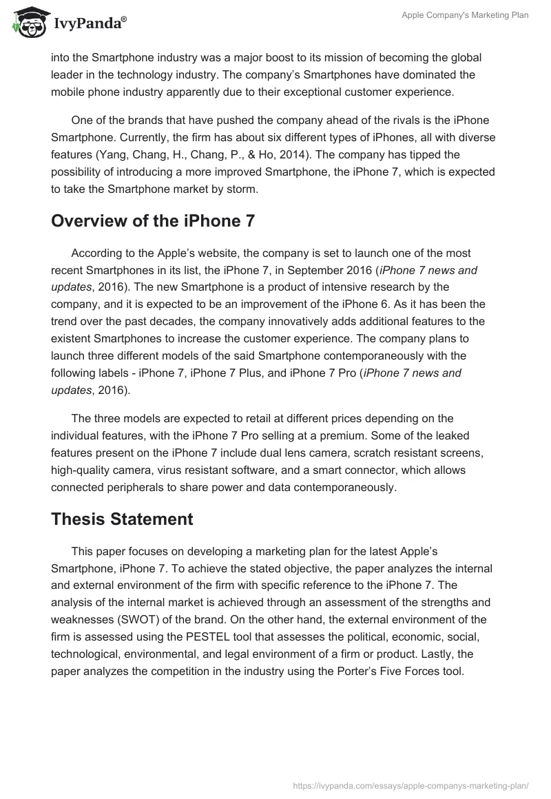 Apple Company's Marketing Plan. Page 3