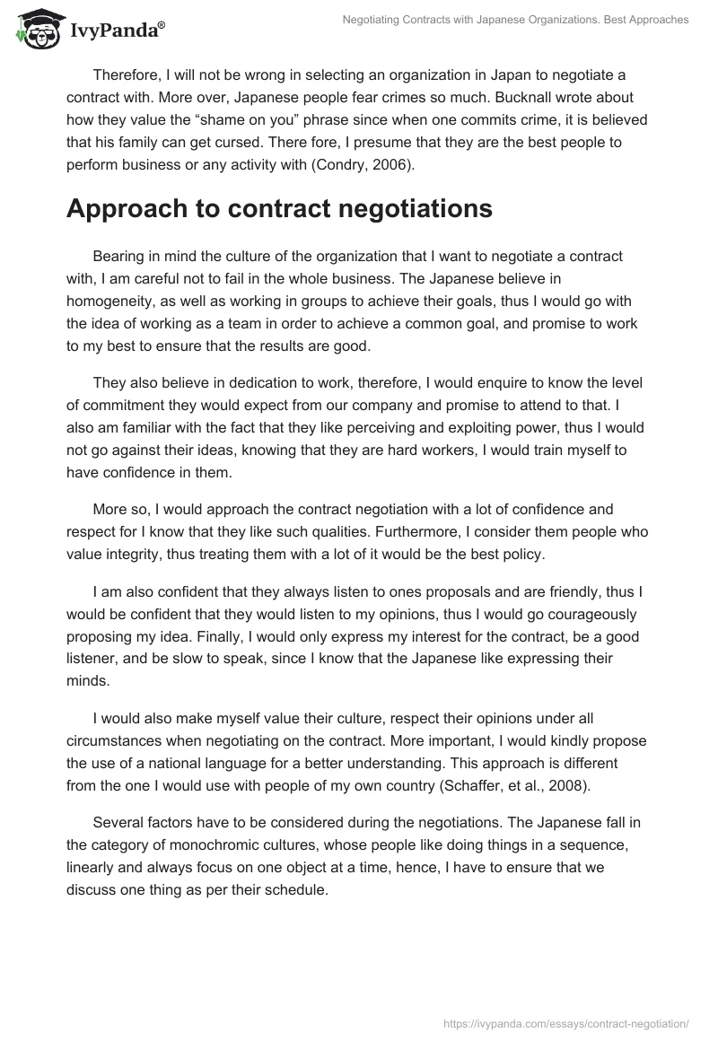 Negotiating Contracts with Japanese Organizations. Best Approaches. Page 3
