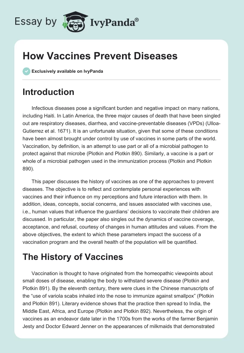 How Vaccines Prevent Diseases. Page 1