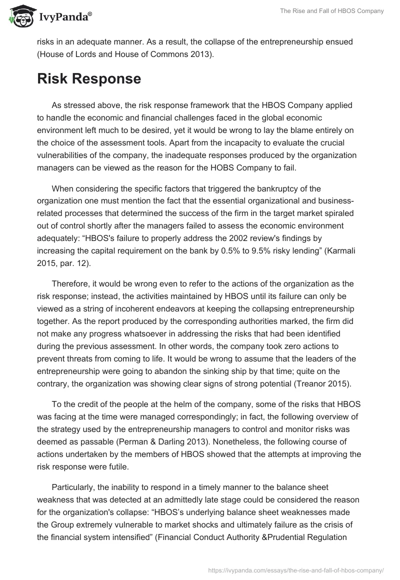 The Rise and Fall of HBOS Company. Page 3