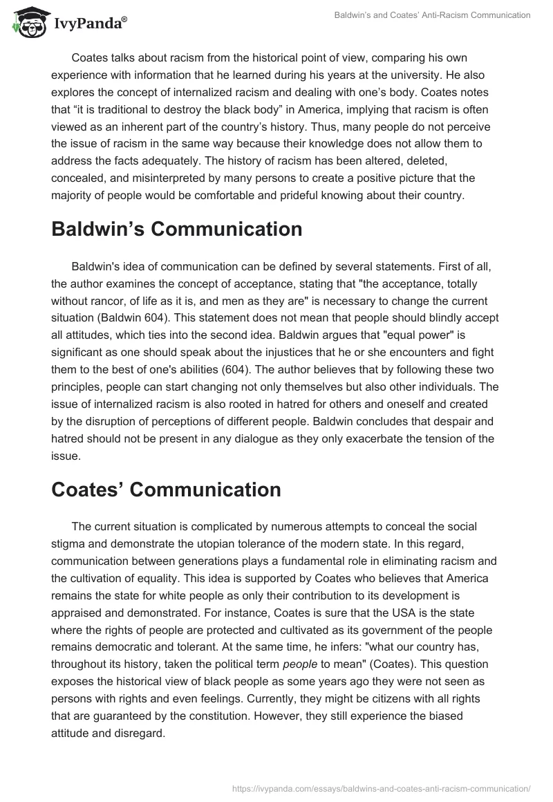 Baldwin’s and Coates’ Anti-Racism Communication. Page 3