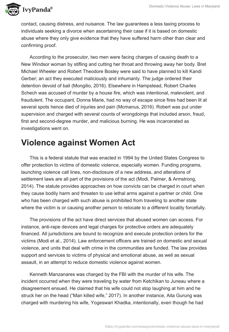 Domestic Violence Abuse: Laws in Maryland. Page 2