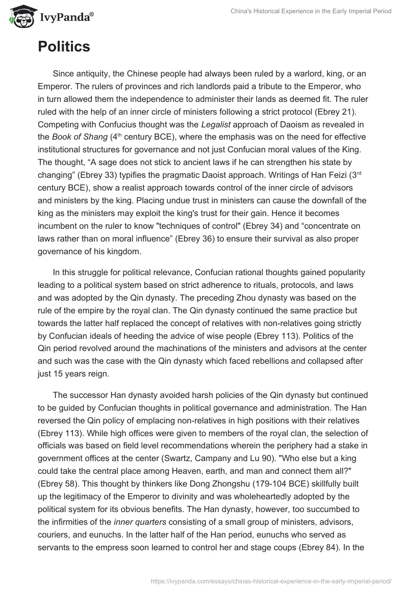 China's Historical Experience in the Early Imperial Period. Page 3