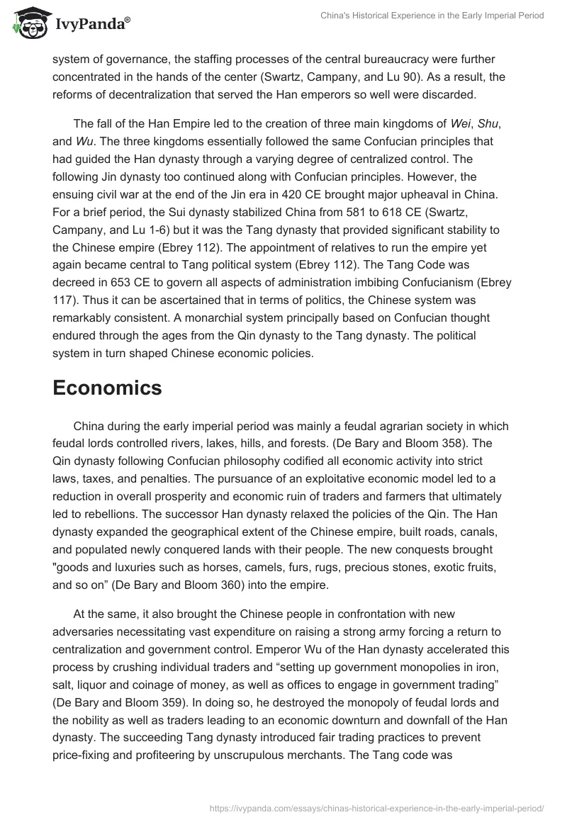 China's Historical Experience in the Early Imperial Period. Page 4