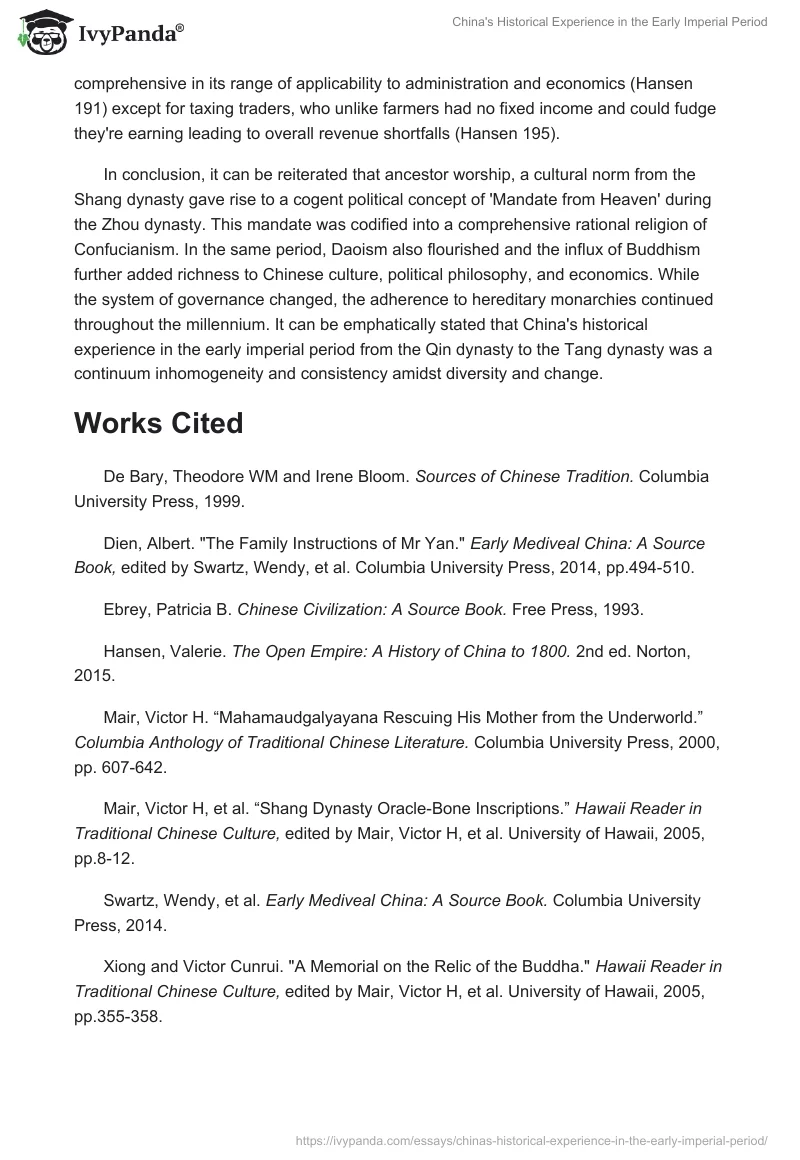 China's Historical Experience in the Early Imperial Period. Page 5