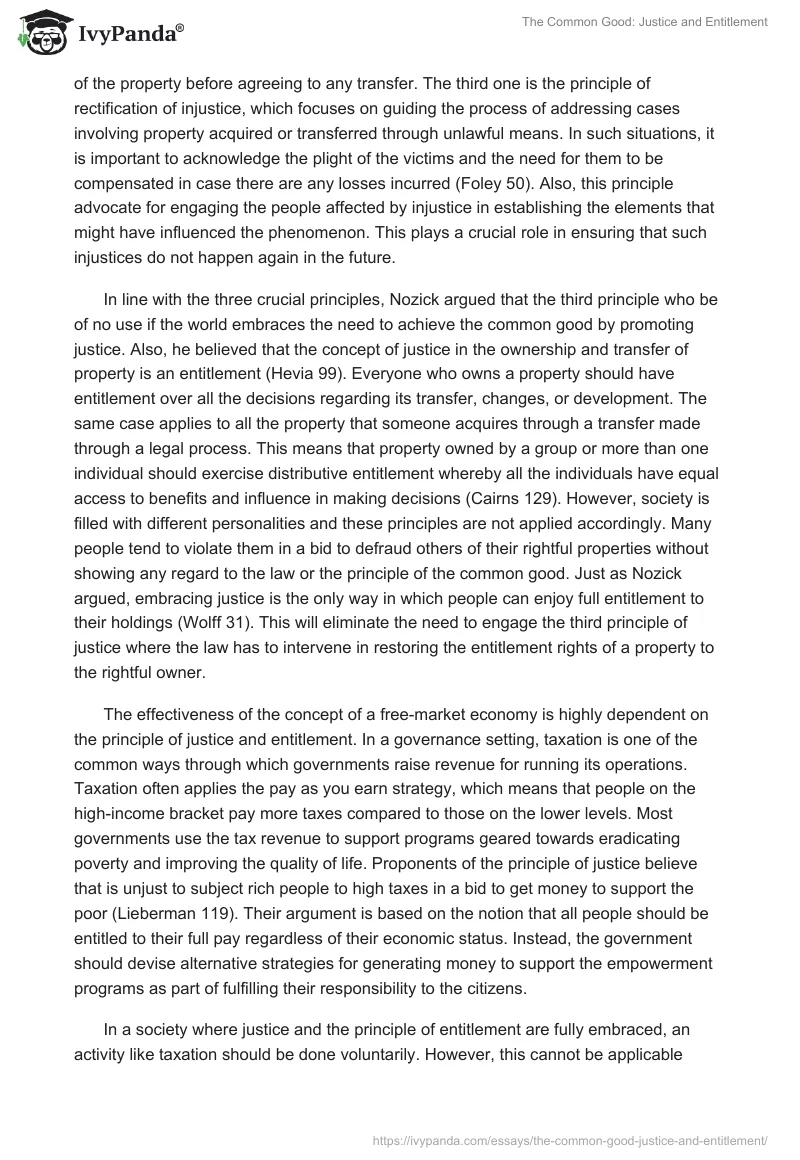 The Common Good: Justice and Entitlement. Page 2