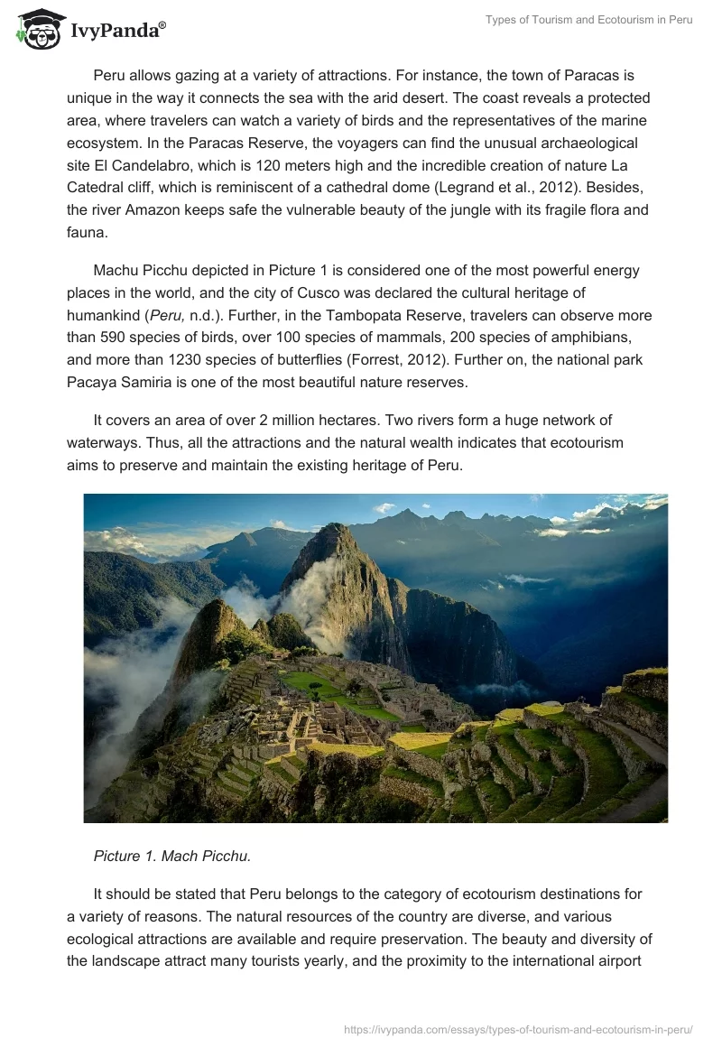 Types of Tourism and Ecotourism in Peru. Page 4