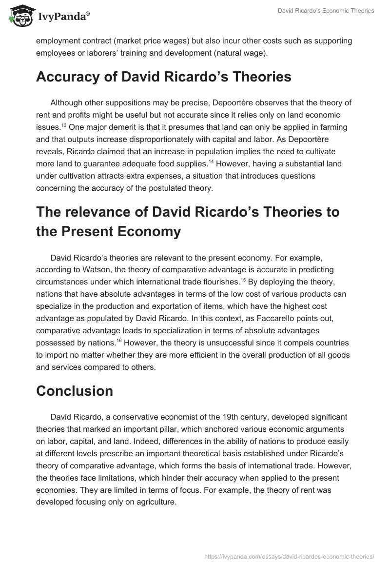 David Ricardo’s Economic Theories. Page 4