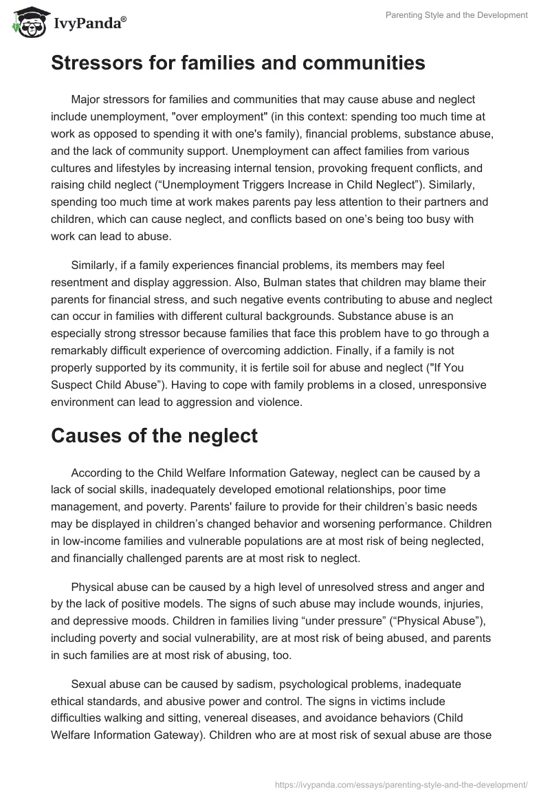 Parenting Style and the Development. Page 2