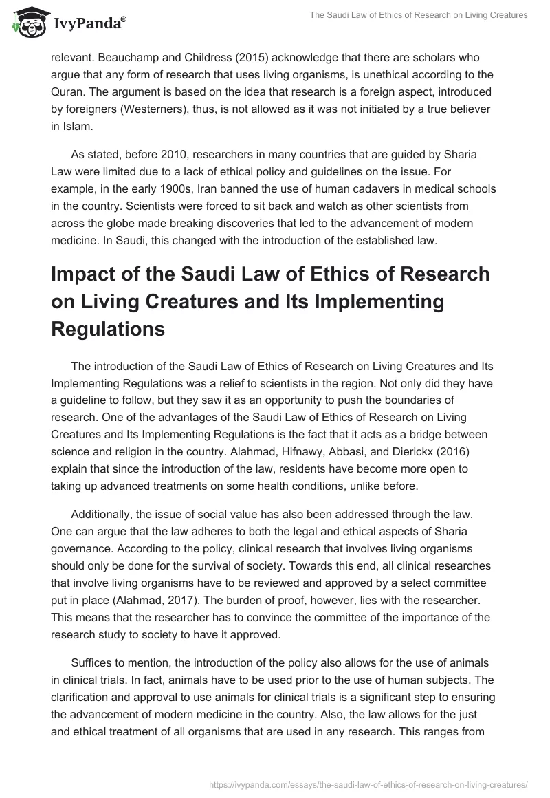 The Saudi Law of Ethics of Research on Living Creatures. Page 2