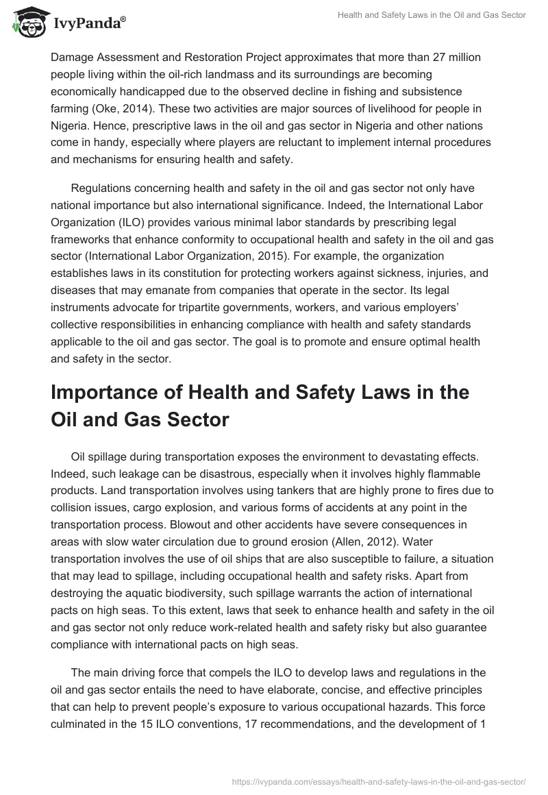 Health and Safety Laws in the Oil and Gas Sector. Page 3