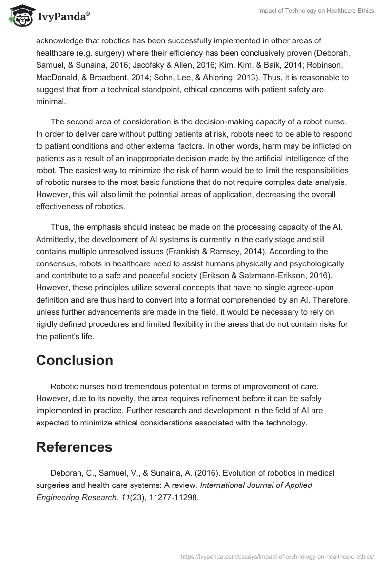 Impact of Technology on Healthcare Ethics. Page 2