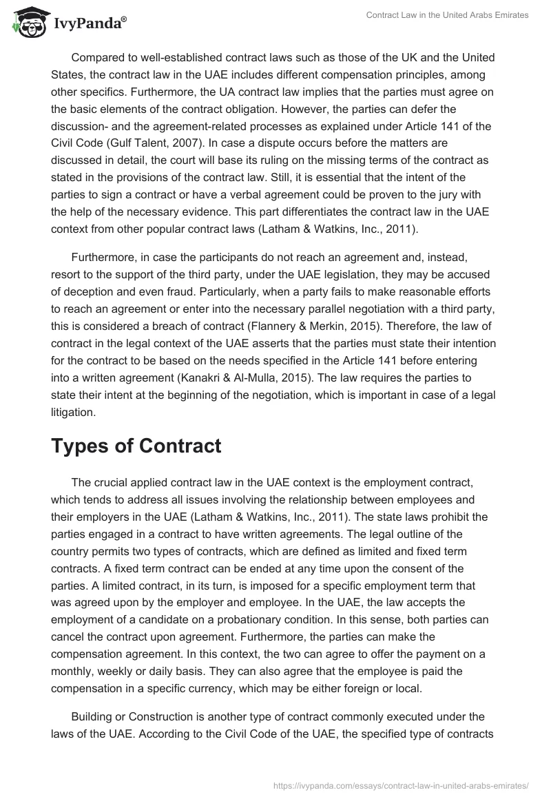 Contract Law in the United Arabs Emirates. Page 2