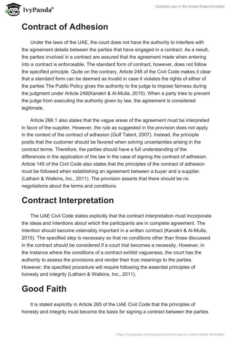 Contract Law in the United Arabs Emirates. Page 4