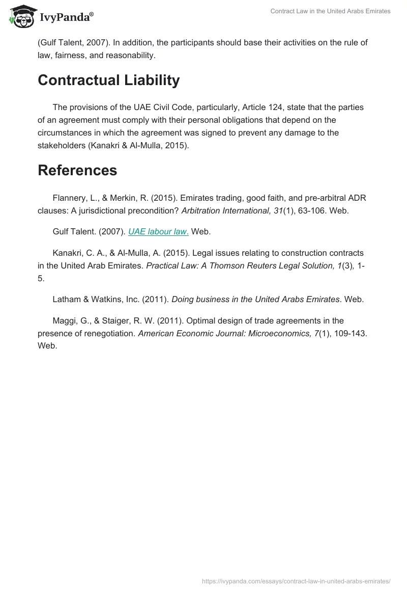 Contract Law in the United Arabs Emirates. Page 5