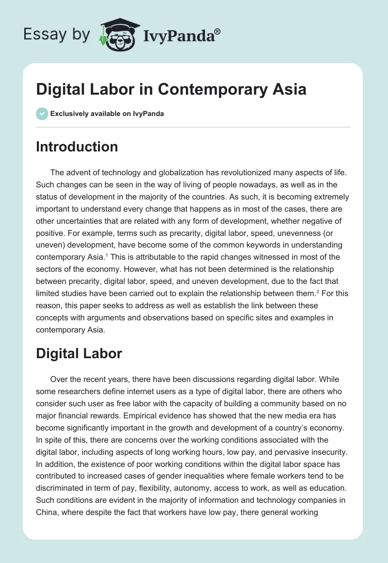 Digital Labor in Contemporary Asia. Page 1