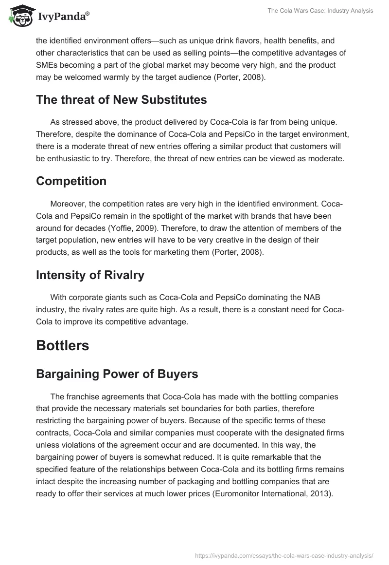 The Cola Wars Case: Industry Analysis. Page 2