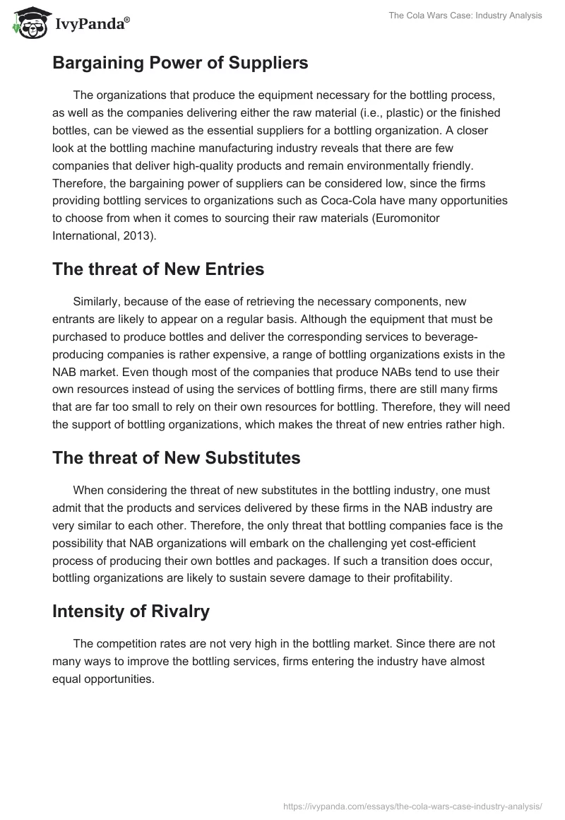 The Cola Wars Case: Industry Analysis. Page 3
