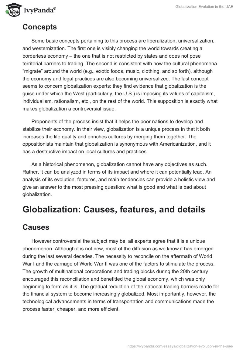 Globalization Evolution in the UAE. Page 2