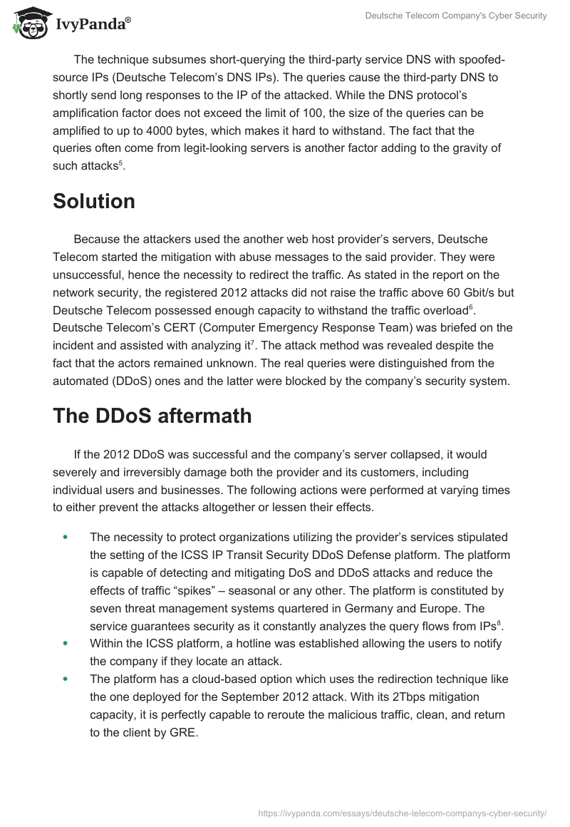 Deutsche Telecom Company's Cyber Security. Page 3