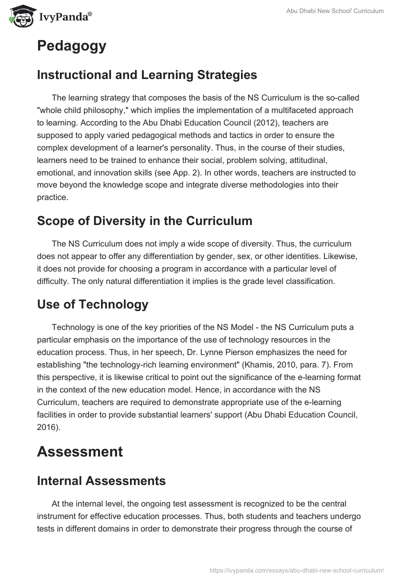 Abu Dhabi New School' Curriculum. Page 4