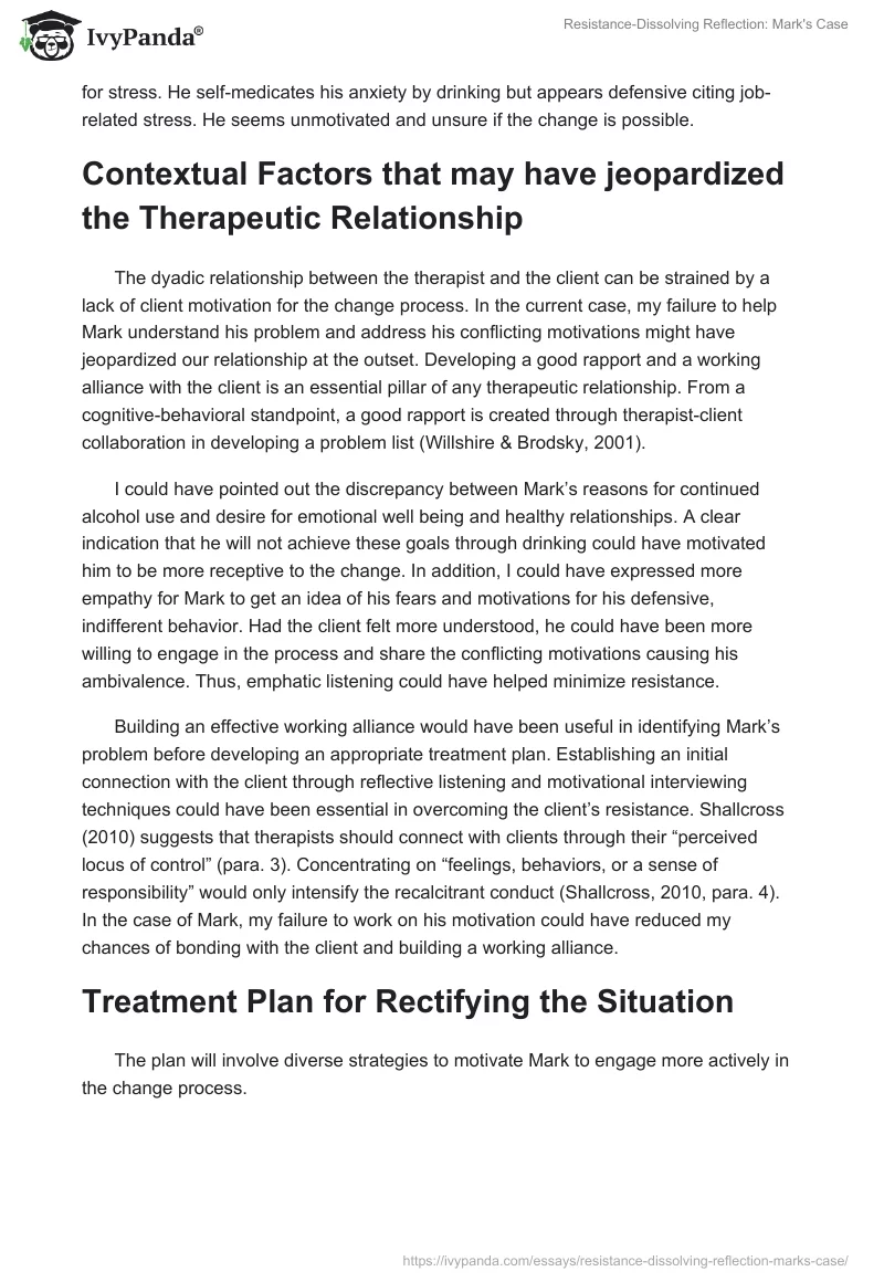 Resistance-Dissolving Reflection: Mark's Case. Page 2
